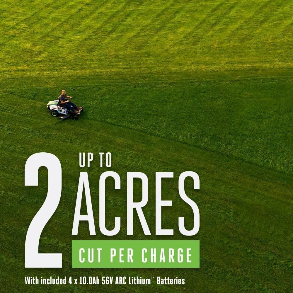 EGO Power+ Electric Riding Lawn Mower, 42″ Deck with Zero Turn Radius, Includes (4) 56V 10.0Ah Batteries and Charger – ZT4204L - Image 3