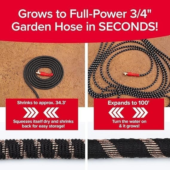 Pocket Hose 100 FT Copper Head Expandable Garden Hose with Pocket Pivot, No Tangles, AS SEEN ON TV, 360° Swivel, Tri-Tex Tubing, Force Field Jacket, Lead-Free, No-Kink, Anti-Burst w/APT - Image 4
